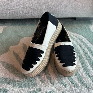 Toms Womens Valencia Platform Espadrille Canvas Slip On Loafer Flats Shoes